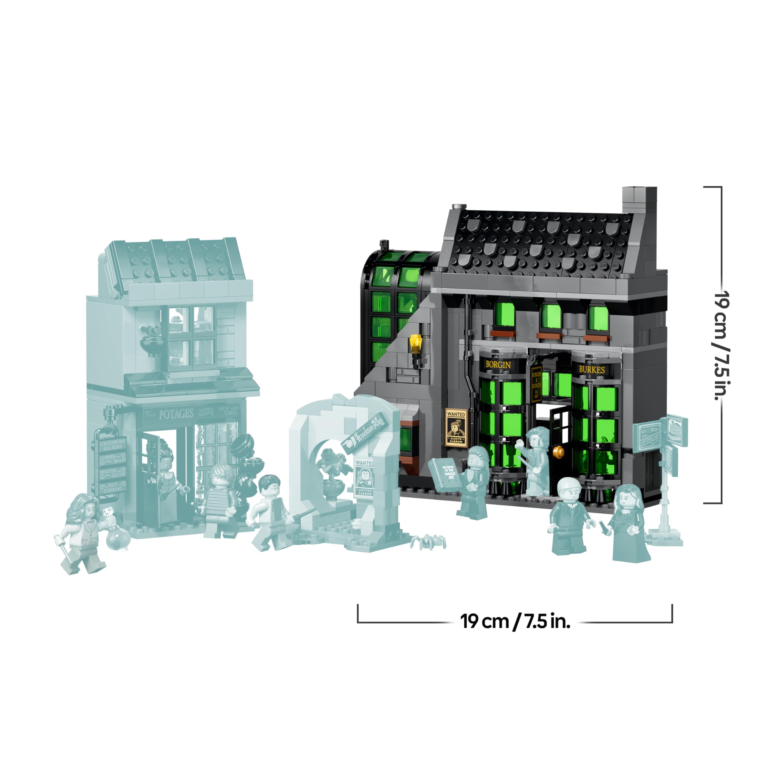 LEGO Harry Potter Zaubererläden in der Winkelgasse Spielzeug - Miniatur Modellbau mit 8 Minifiguren & sammelbarem Patronus - Kinderzimmer Deko - Geschenk für Mädchen, Jungen & Fans ab 8 Jahren - 76471