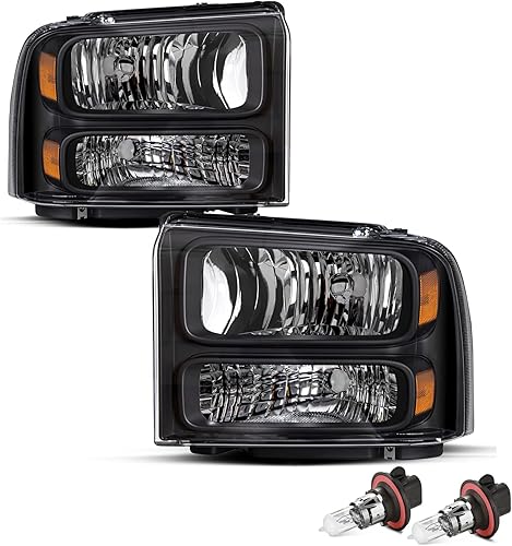 JSBOYAT Conjunto de faros delanteros de repuesto con bombillas para Ford F250 F350 F450 F550 Super Duty 1999-2004 Ford Excursion Faro delantero