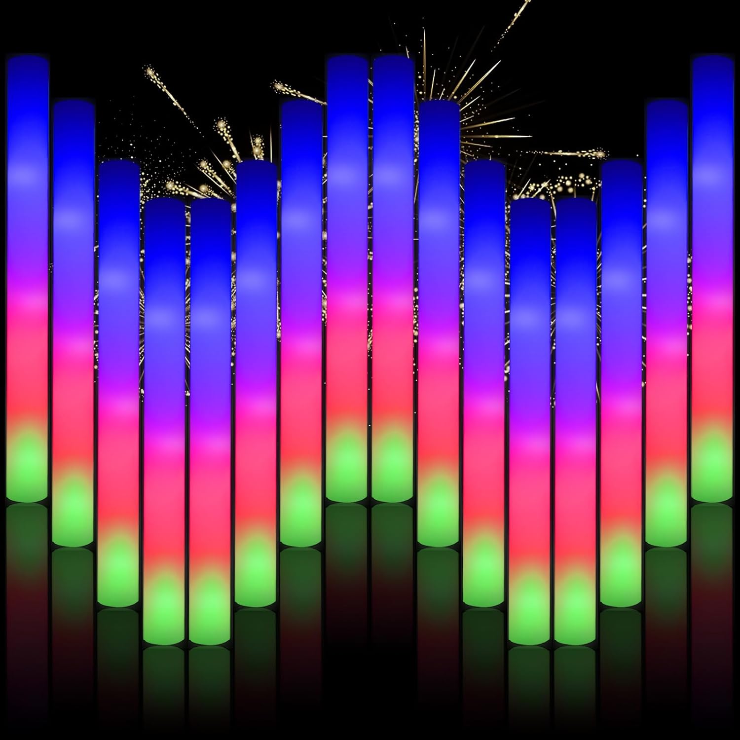 58PCS LED Foam Glow Sticks Bulk, Foam Light up Sticks 3 Modes Flashing Glow in the Dark Light up Party Favors Supplies for Birthday, Wedding, Raves, Concert Foam Glow Sticks