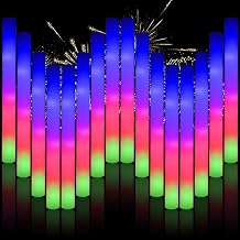 Glow sticks Bulk,50pcs foam glow sticks 3 Flashing Modes For Wedding Glow in The Dark Party Supplies,Light up wand For Birthday,Outdoor Camping Raves
