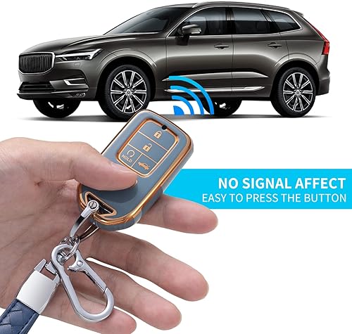 Miniatura 3 de CHEZENHUI Funda para llavero Honda, Negro -