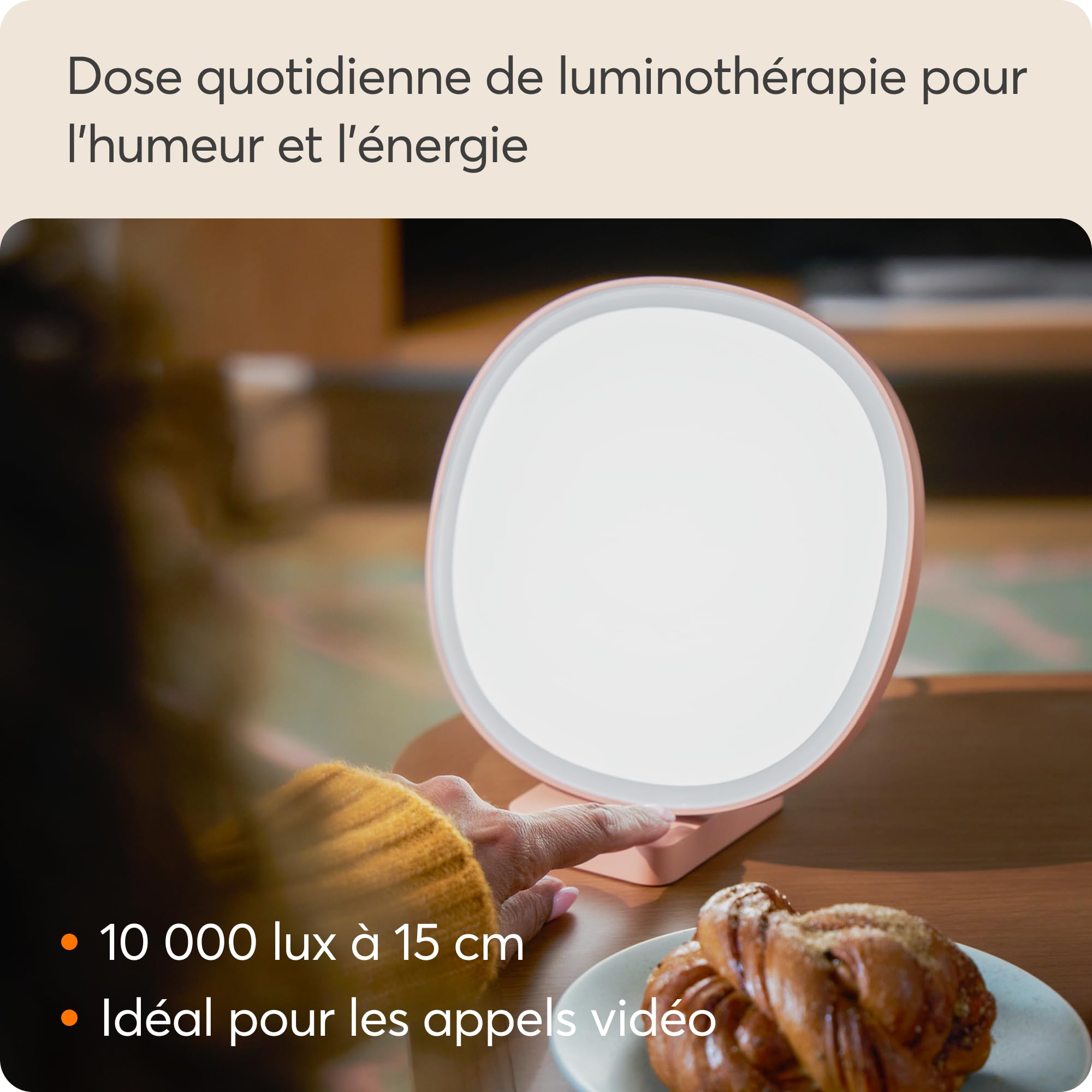 Lumie Dash Lampa Antydepresyjna 10,000 Lux LED, Poprawiająca Nastrój i Energię, Zmniejszająca Zmęczenie Wzroku, z Regulowanym Natężeniem Światła, CRI 95+