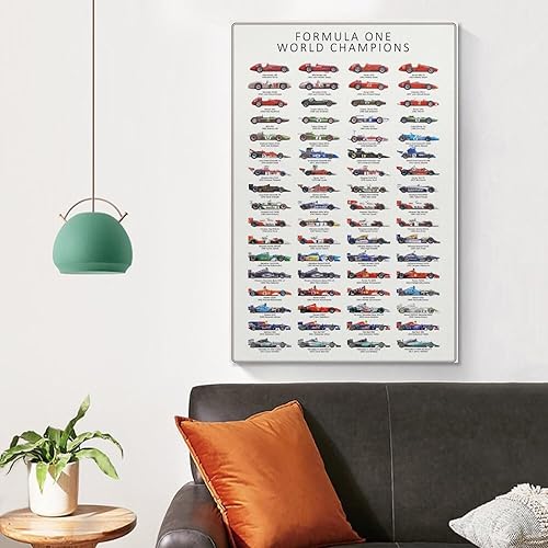 Miniatura 4 de Póster vintage de coche de Fórmula 1, póster de campeones mundiales de Fórmula Uno, regalo para amantes de los autos, arte de pared, pintura