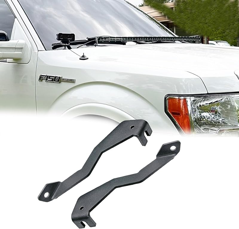 Suporte de dobradiça do capô para luz LED Pikioraz Ford F150 2004–2014 e 1st Gen SVT Raptor – 2 peças