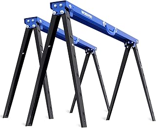 Sponsored Ad - WORKPRO Portable Folding Sawhorse, 1000 lb. Weight Capacity, Heavy Duty 2 Pack, Pivoting Feet, Adjustable H...