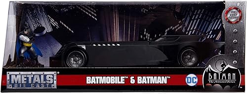 Miniatura 7 de Jada Toys 1:24 Batman Animated Series Batmobile - Coche fundido a presión con figura de Batman de 2.75 pulgadas, juguetes para niños y adultos