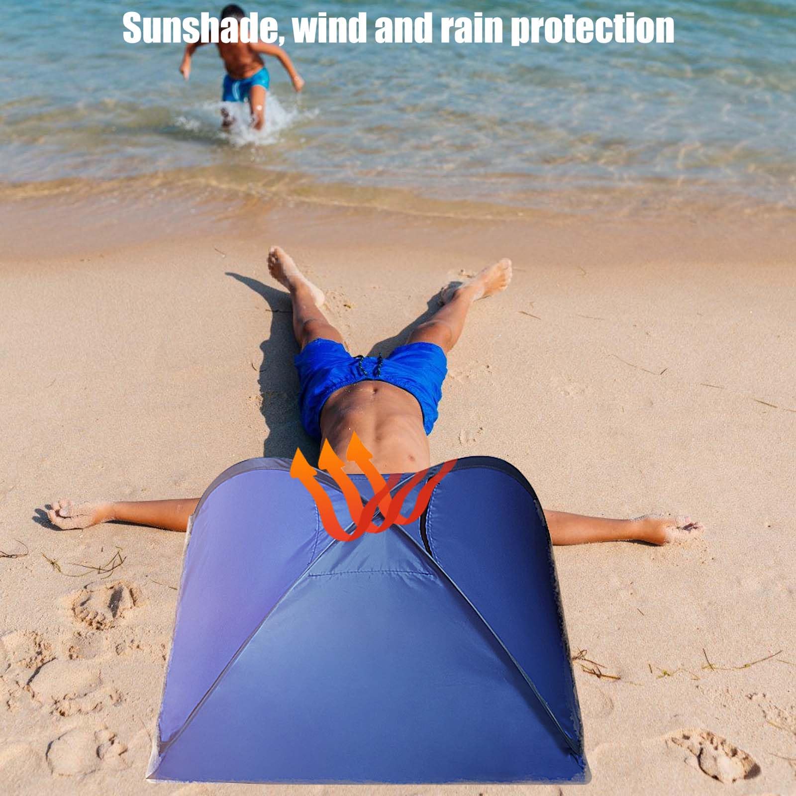 Tienda Protección UV Rápida Tienda Playa Deryan Plateada - Montaje 2 Segundos, Protección UV Y Viento Tenda Bebe Playa