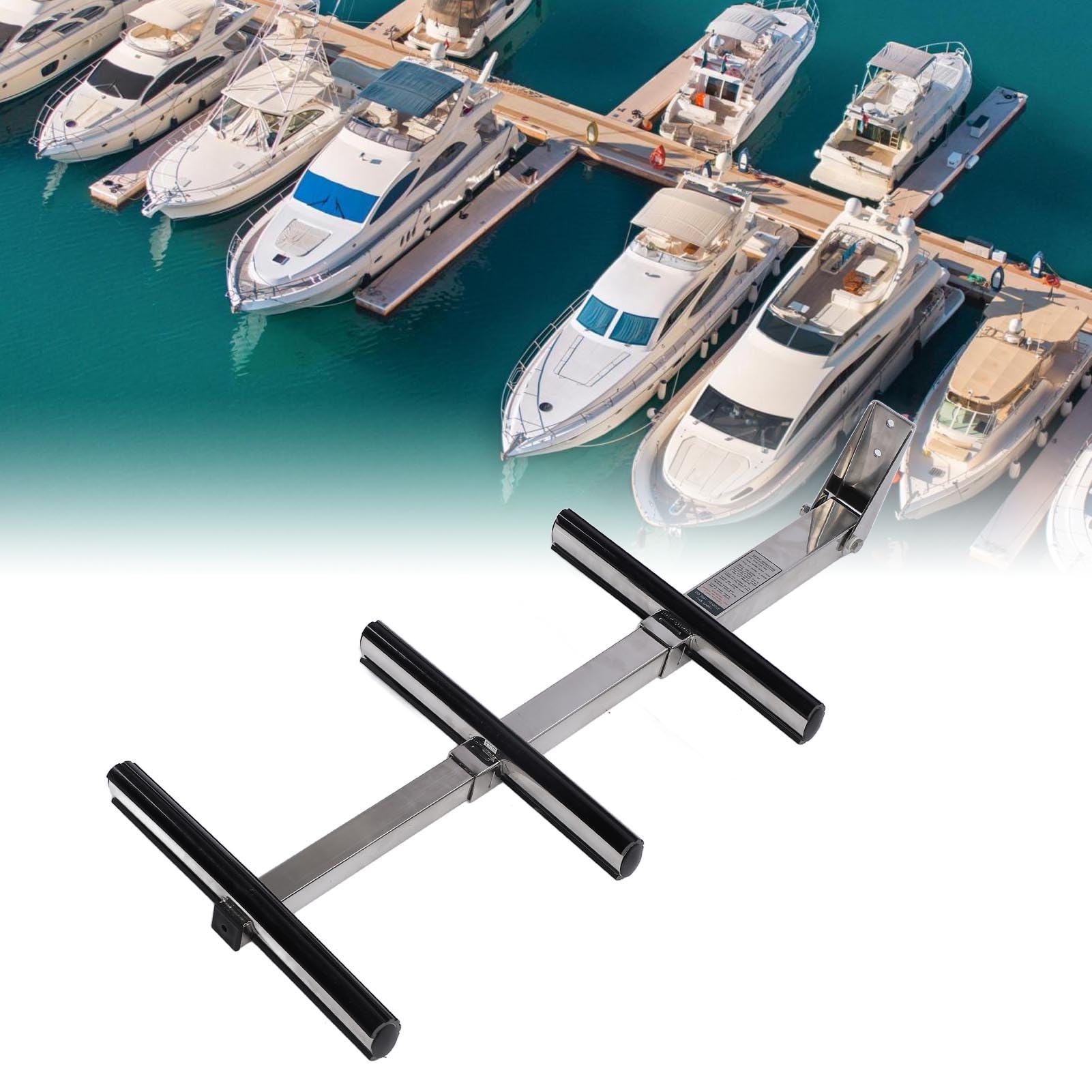 Scaletta Marina Telescopica a 3 Gradini, Scaletta da Bagno per Barche in Acciaio Inossidabile 304 con Design Retrattile Ribaltabile, Gradini Antiscivolo, per Imbarco Sul Dock per Barche a