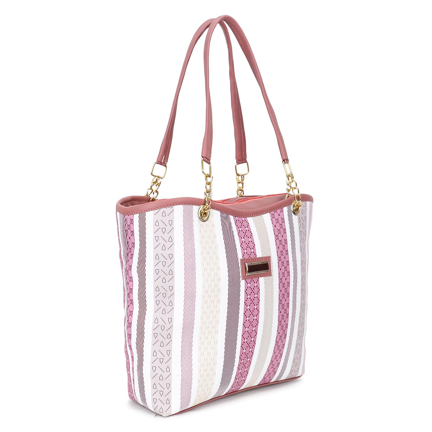 Trendy Women’s Tote Handbag – Stylish Multicolor Striped Shoulder Bag with Dual Handles & Spacious Design – Lightweight PU Leather Casual Purse for Office, Shopping & Everyday Use-picture-42