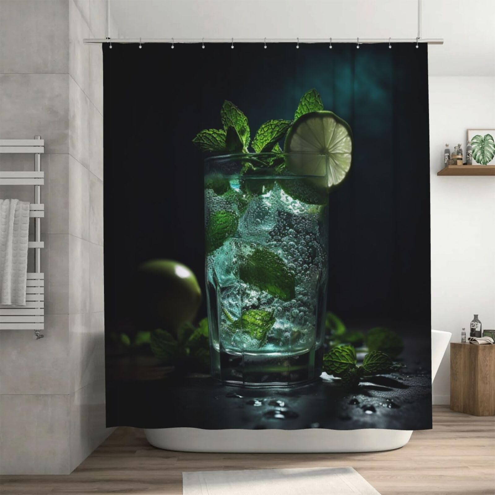 Rideau de douche Mojito étanche contre la moisissure pour baignoire 182 cm