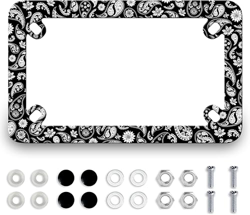 Miniatura 9 de Marco de placa de motocicleta con cruz de Jesús, bandera estadounidense, de acero inoxidable, divertido soporte para placa de motocicleta, soporte