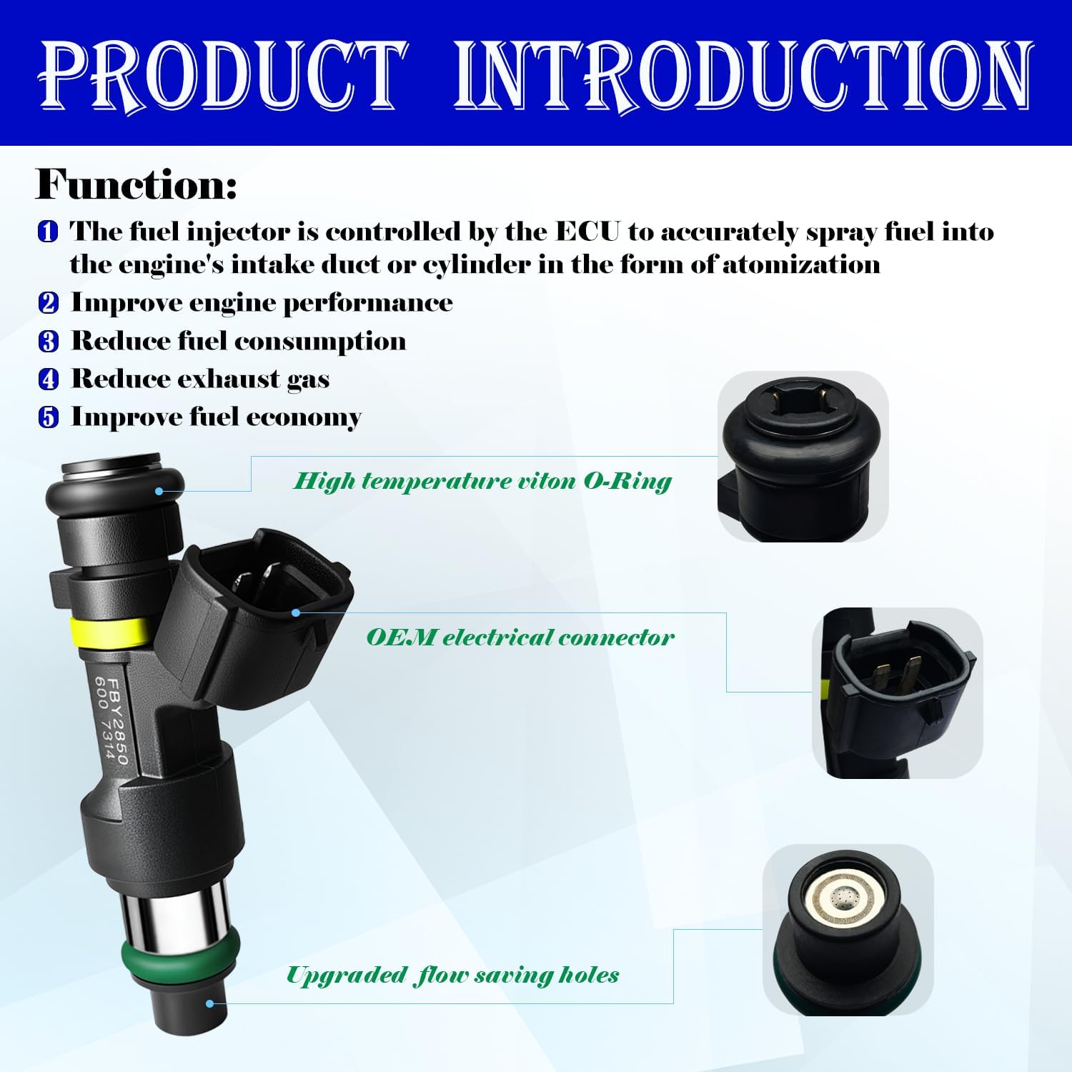 Set of 4 Upgraded Fuel Injectors Fit for Nissan:Nv200 2.0L 2013-2017,Sentra 2007-2012,Versa 2007-2012,Cube2009-2014, OEM # FBY2850,FJ056