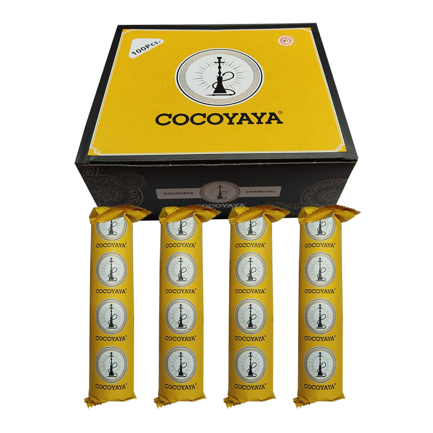Cocoyaya Polo Hookah Charcoal Sheesha Magic Coal 4 Rolls (40 Disks)