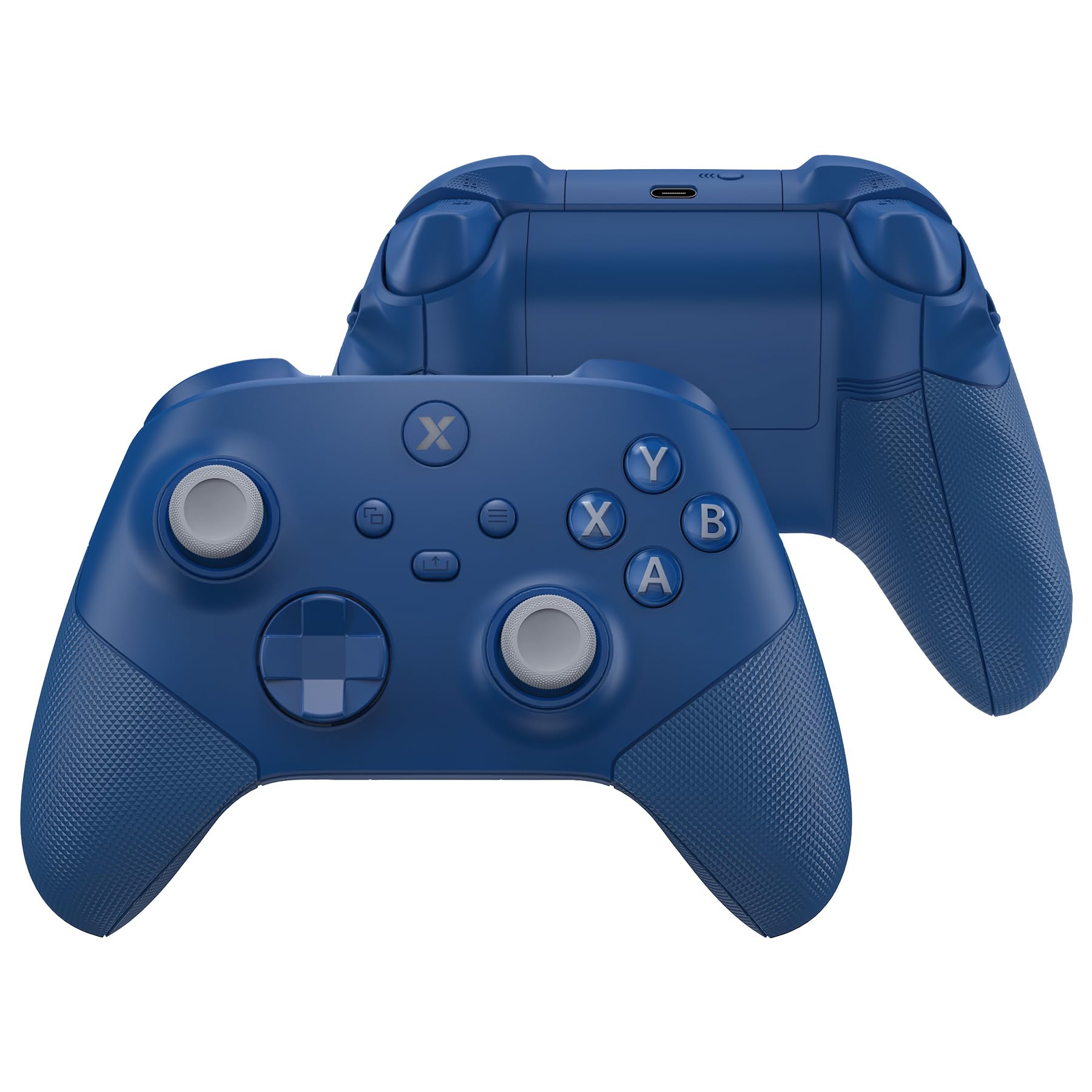 eXtremeRate pour Xbox Series X/S Coque Manette avec Bouton Complète & Coque Grip Antidérapant en Caoutchoutée & Gâchette,ASR Version Plaque Avant & Arrière pour Xbox Core Controller,Bleu
