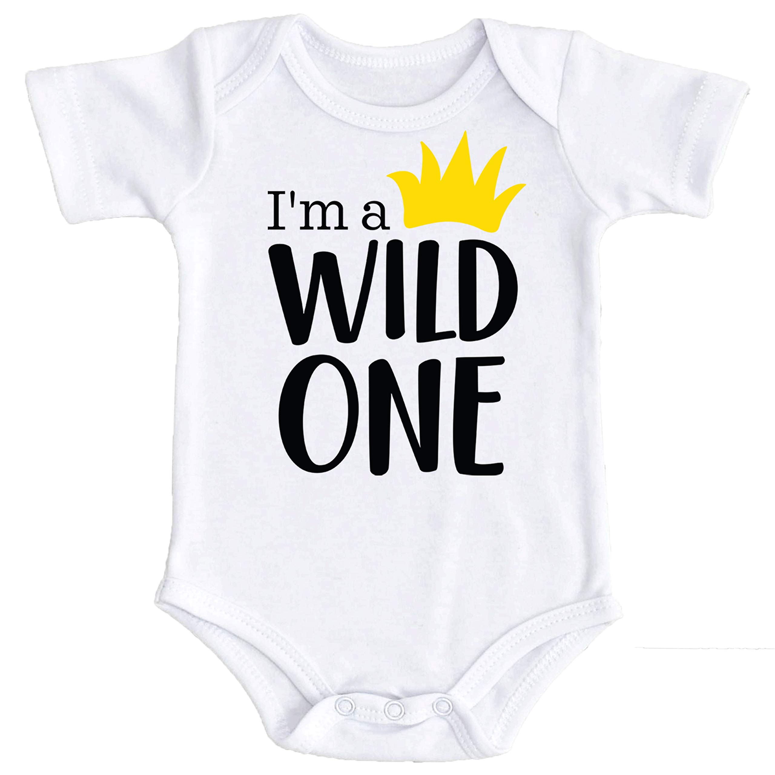 Boys 1st Birthday Outfit I'm a Wild One Yellow Crown Boys 1st Birthday Outfit