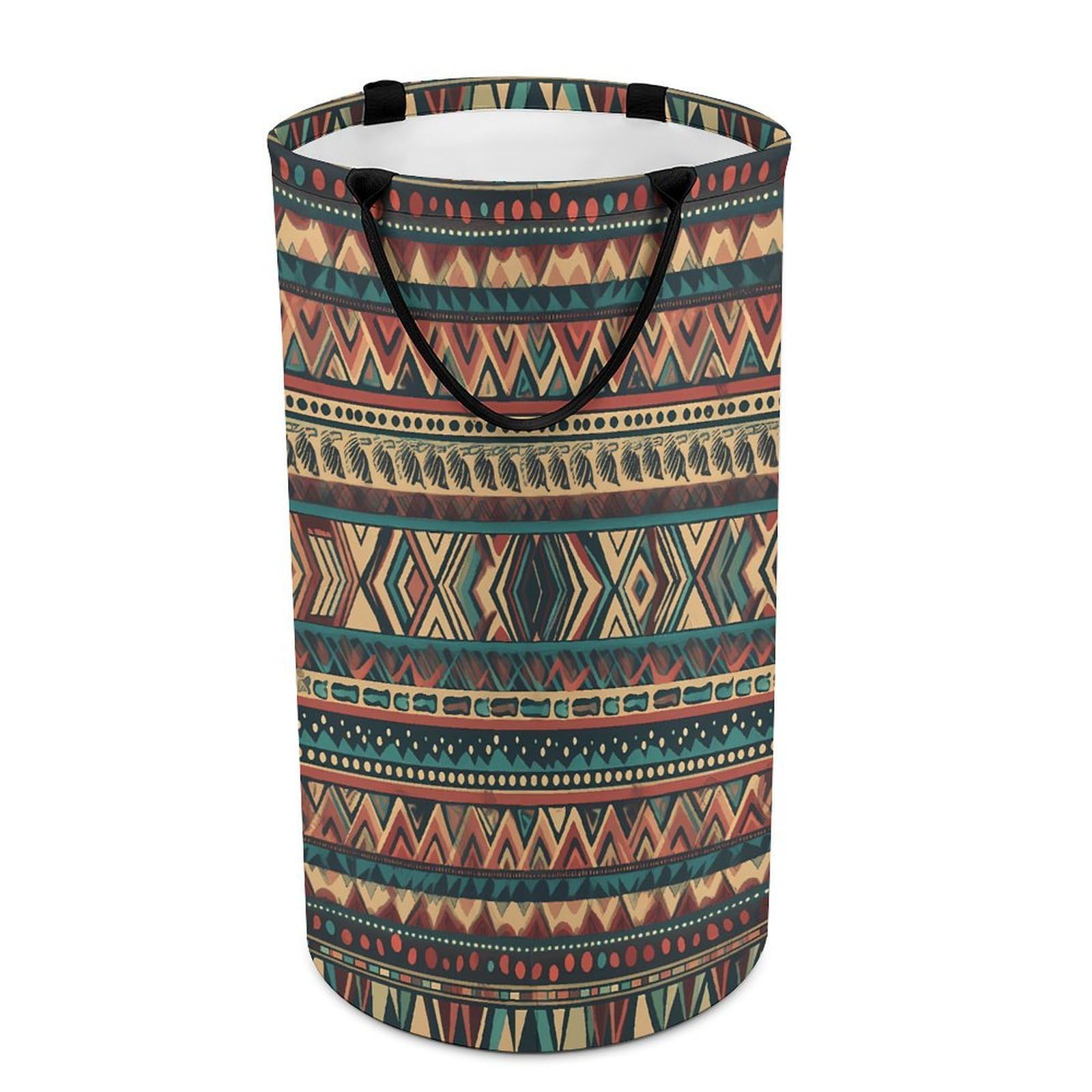 Native American Laundry Basket Large Foldable Laundry Hamper with Handles Freestanding Collapsible Clothes Basket Waterproof Portable Dirty Clothes Hamper for Bathroom 86L
