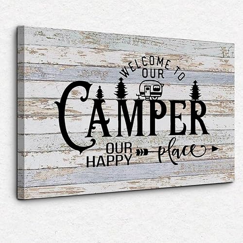 Nogrit Arte de pared de campamento, decoración de camping para decoración de pared para caravana, decoración de pared para interiores, regalos para