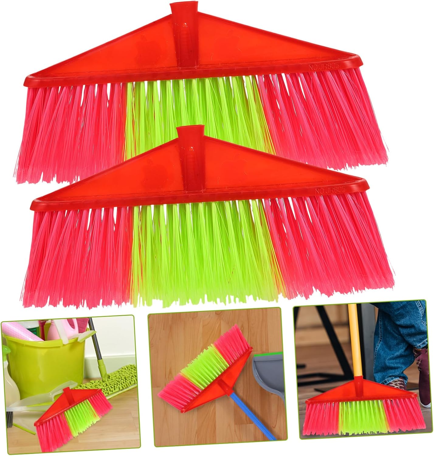 2pcs Indoor Broom Head Plastic Broom Head for Sweeping Multi-use Cleaning Brush Replacement Sweep