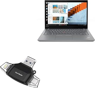 BoxWave Smart Gadget Compatible with Lenovo ThinkPad T14 (20W0) - AllReader SD Card Reader, microSD Card Reader SD Compact USB - Jet Black