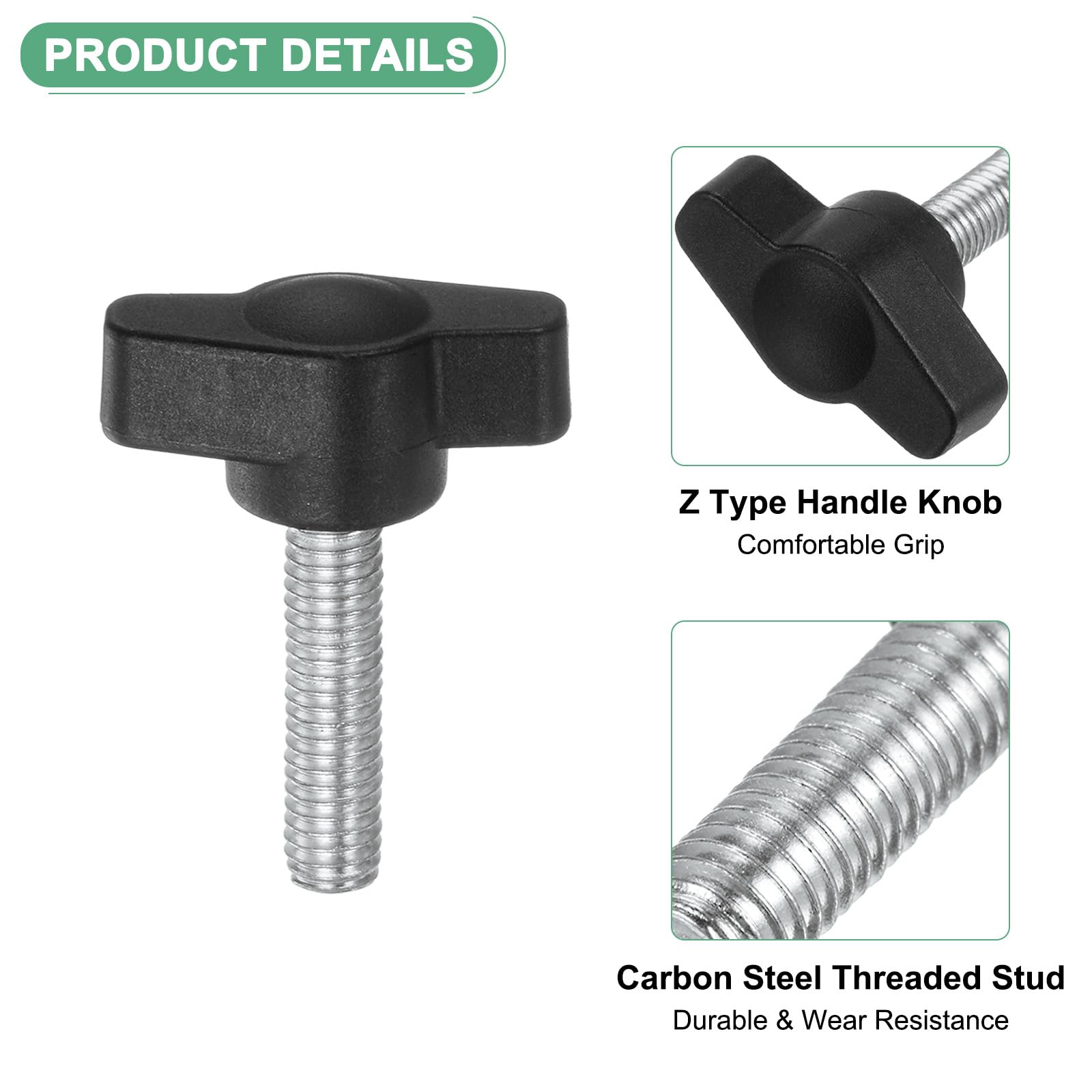 M METERXITY 20-Pack Thumb Screws, M6x25mm Tee Wing Knobs - Image 2