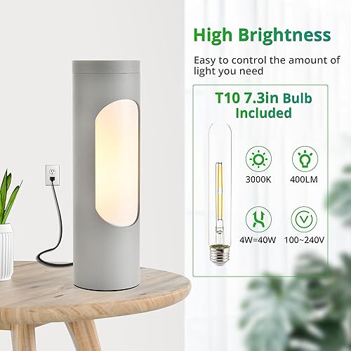 Miniatura 3 de LEDIARY Lámpara kosher, lámpara de lectura para Shabbos, lámparas de mesa plateadas y luz nocturna para sala de estar, dormitorio, bombilla T10