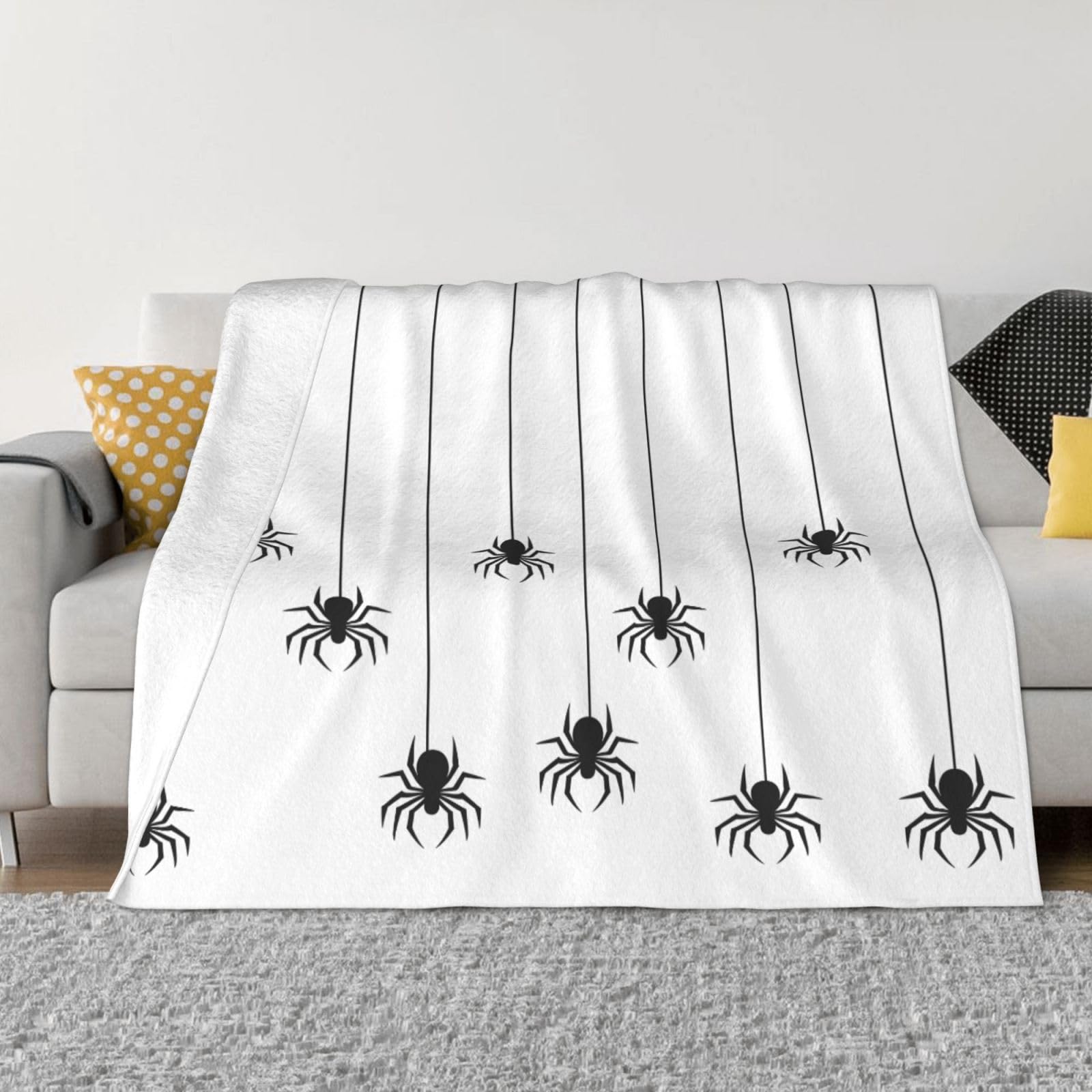 Couverture d'Halloween pour frissons d'hiver plaid chaud anti-froid motif araignée