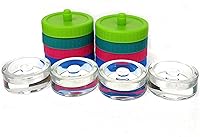 Vista 2 de Kit de fermentación de tarros de masón, fermentación con mango de agarre antideslizante, 4 pesos de vidrio y 8 tapas de esclusa sin agua