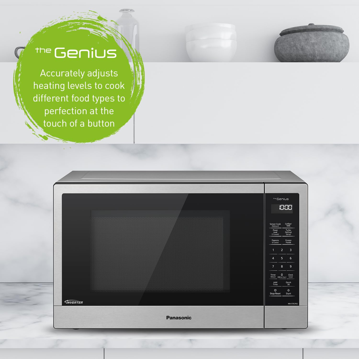 Panasonic Genius Inverter Microwave Oven with 15 Auto Cook Menus