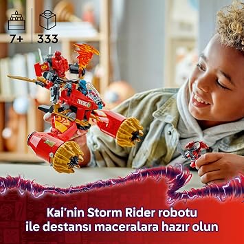 LEGO NINJAGO Kai's Robot Storm Tool Creative Toy Making Set for Kids Ages 71830-7 and Over, Birthday Gift (333 Pieces)