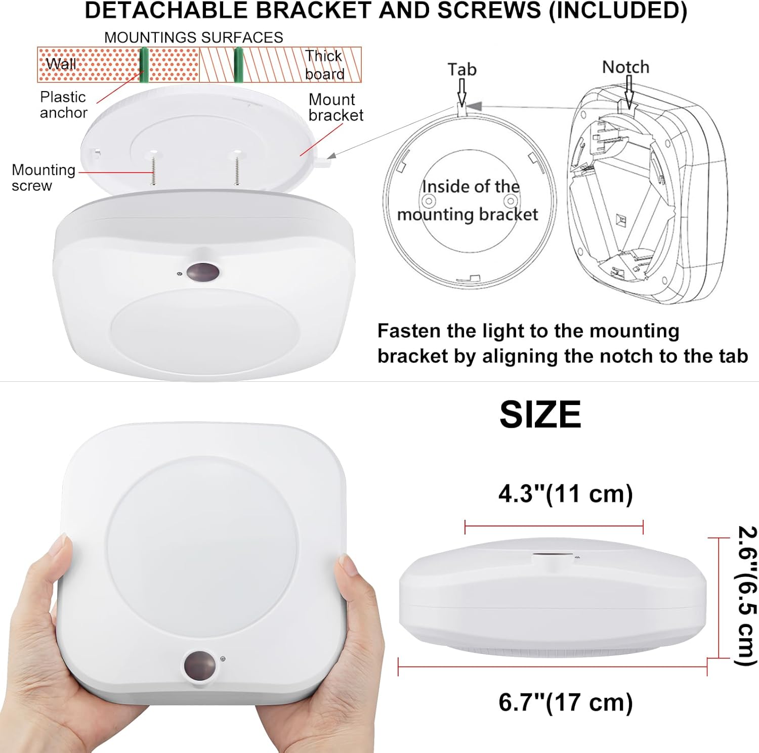 LUXSWAY Battery Operated Ceiling Light, 12 Color Changing Lights with Remote and Timer Indoor, 250 Lumens, 6.7 Inch, LED RGB Shower Light for Cabinet Shed Pantry Corridor Hallway,1 Pack