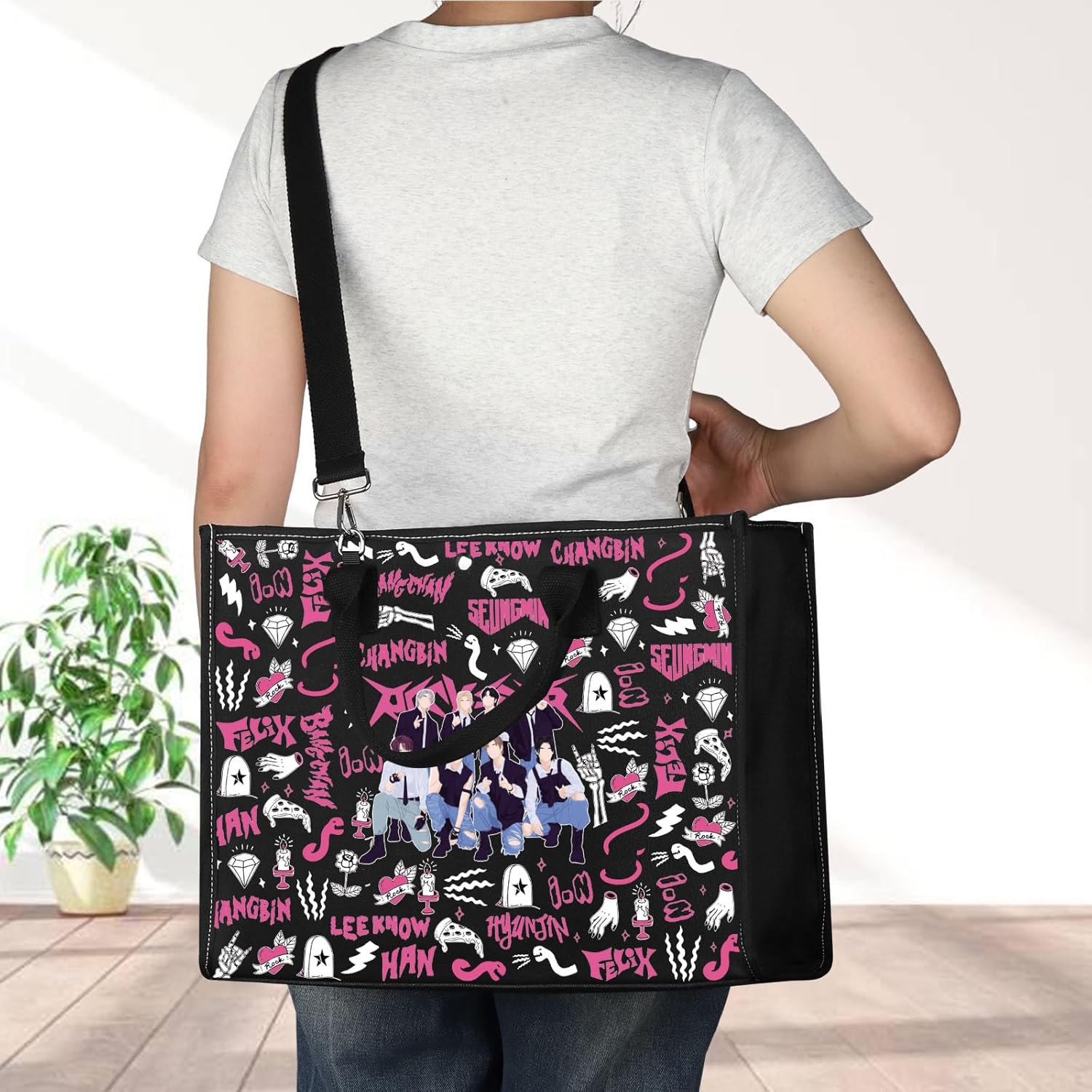 JNIAP Korean Group Stay Tote Bag Korean Group Stay Tote Bag Korean Band Gifts Stay Merchandise Korean Music Shoulder Bag