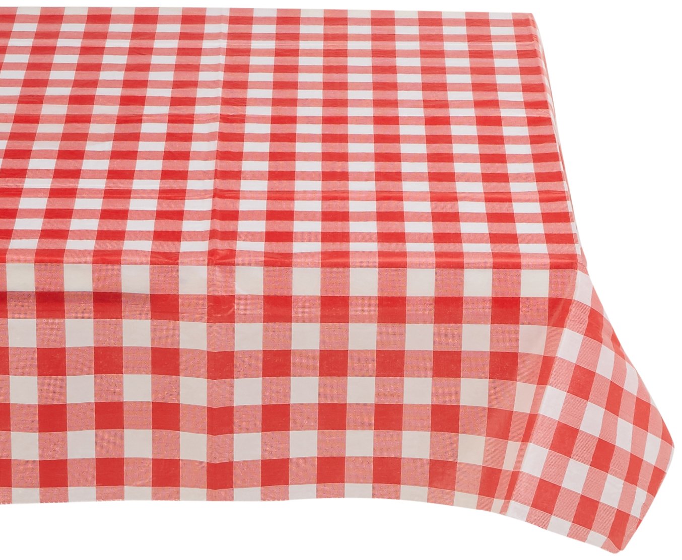 Red and White Vinyl Table Cloth with Flannel Backing by Pudgy Pedro's Party Supplies