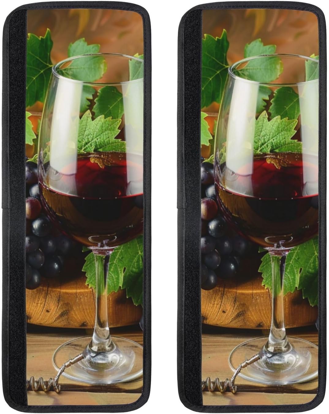 Art Red Wine Galsses & Grapes Printed Refrigerator Door Handle Covers 2-Pack - Protect and Decorate for Fridge Ovens Dishwashers