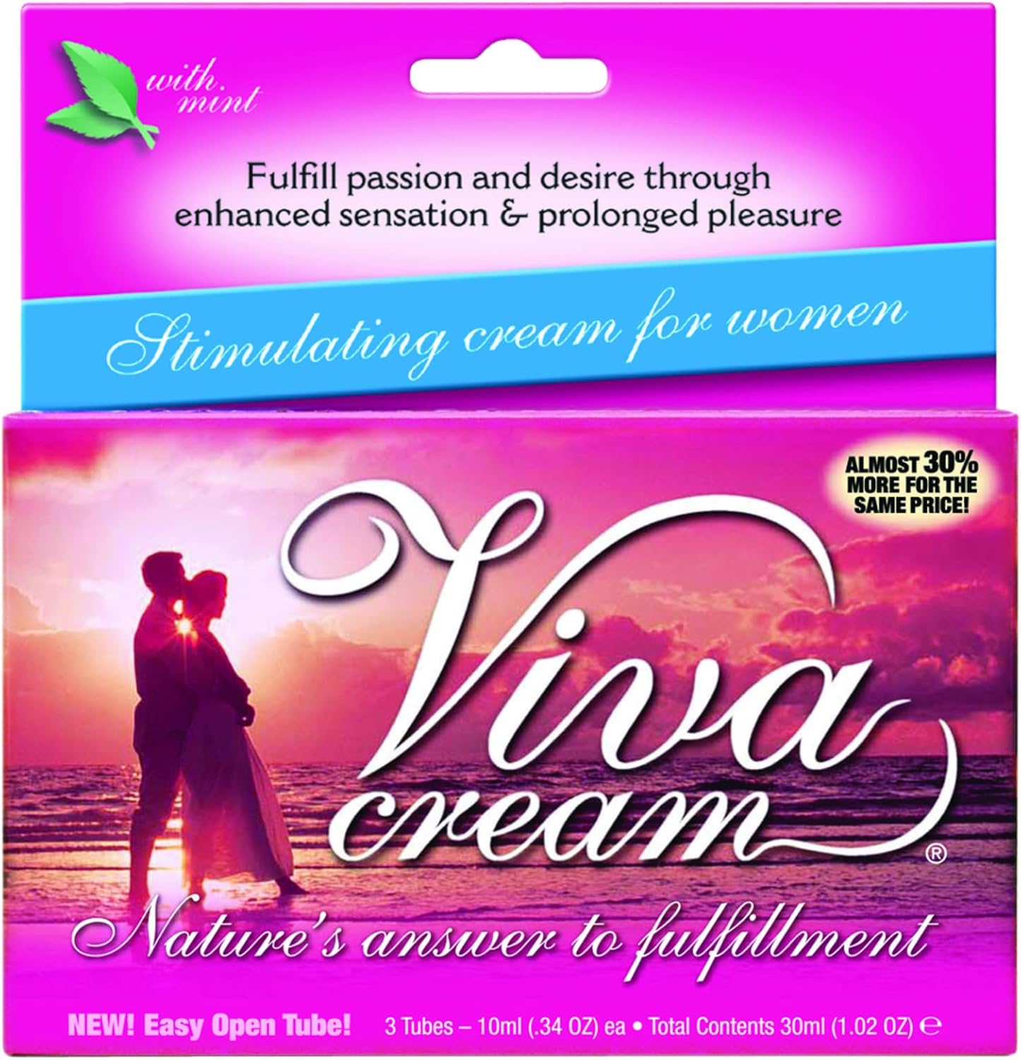 Swiss Navy Viva Cream - 0.34 oz Each, 3 Tubes - Stimulating Clitoral Gel for Women - Delivers Enhanced Sensation & Prolonged Pleasure - Light Mint Flavor - Non Sticky - Toy Compatible