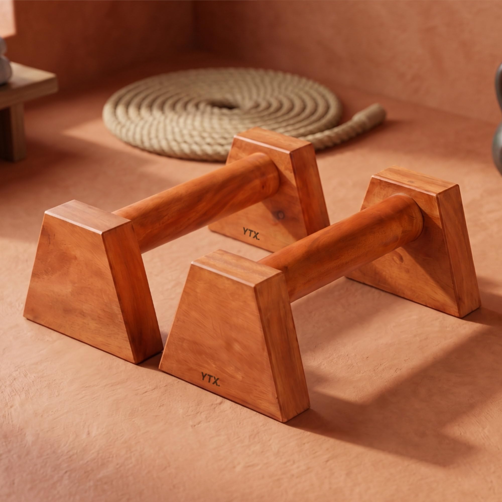 YTX Mahogany Wooden Parallettes for Calisthenics | Pushup Bar for Home | Calisthenics Equipment & Pushup Bar for Men & Women | Pushup Stand & calisthenics parallettes for Gym | 25 cm x 10 cm-image-38