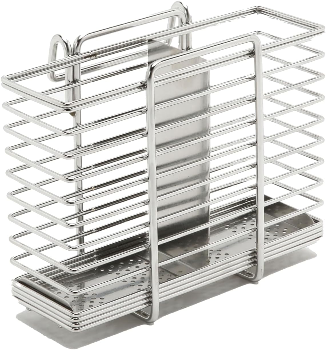 Stainless Steel Rectangular Cutlery Caddy – 5.1″ H x 6.1″ W x 3.1″ D Stainless Steel Rectangular Cutlery Caddy – 5.1″ H x 6.1″ W x 3.1″ D