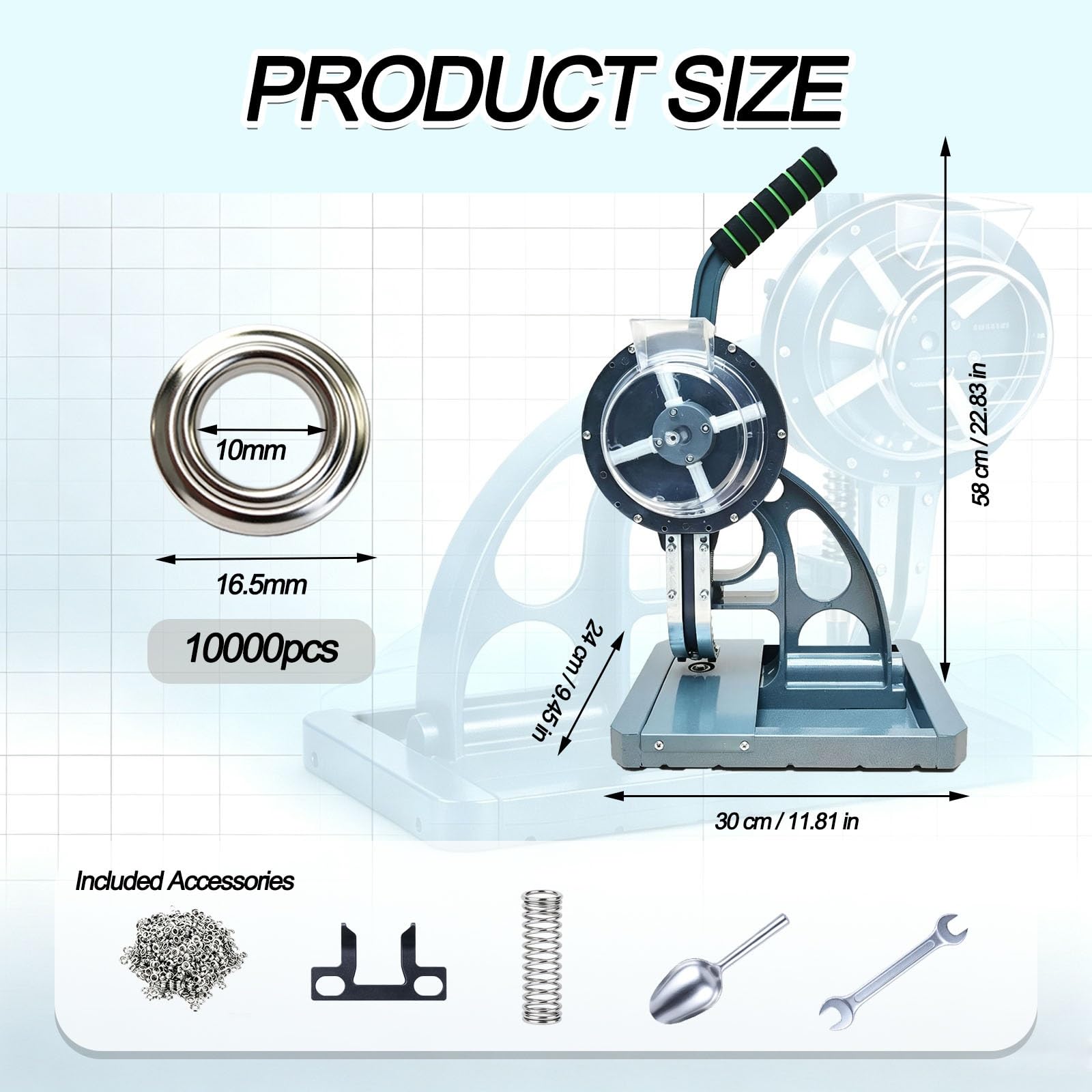 Ösenwerkzeug ohne Bohren, Mobile Ösenpresse | Präzise mobile Ösenmaschine mit Halbautomatik, Magazin-Einzug & Ergonomie-Griff für PVC Stoffe