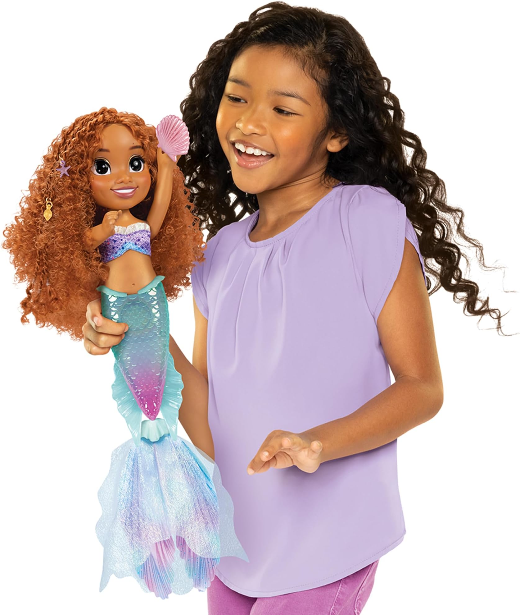 Disney The Little Mermaid Ariel Doll with Hair Charms! Feature Singing & Talking Doll, Accessories Activate Music & Magical Lights - Play in & Out of Water!