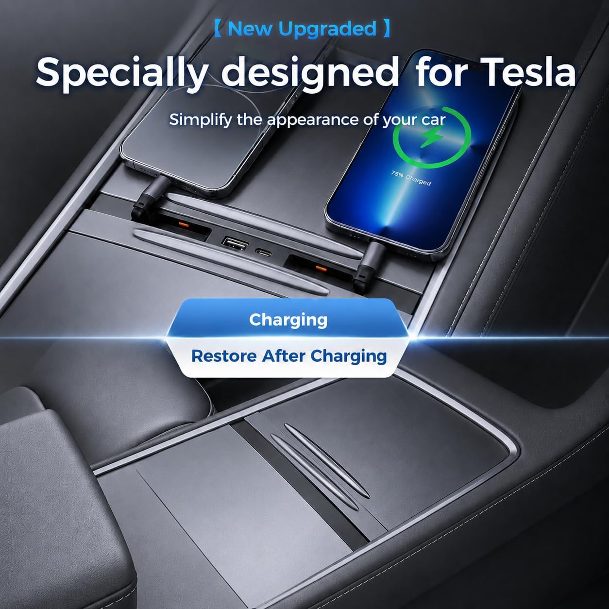Center Console USB Hub for Tesla Model 3 Highland & Model Y Juniper image 4