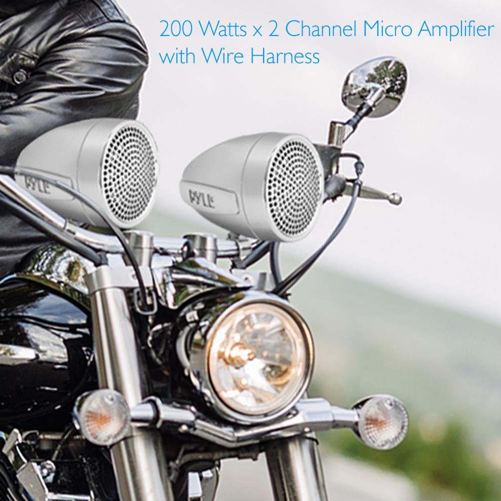 Pyle 300 Watt Weatherproof Motorcycle Speaker and Amplifier System w