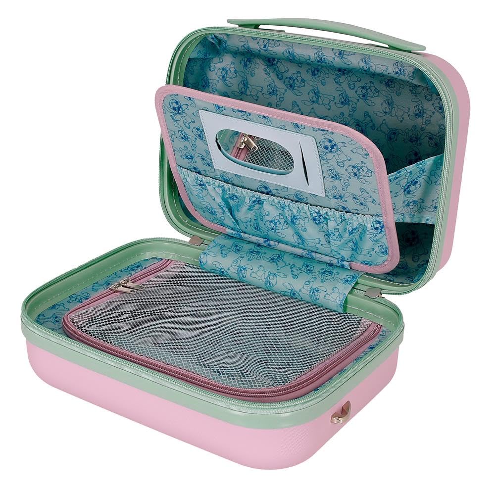 Joumma Disney Travelling with Stitch Nececer Adaptable Pink 29x21x15 cm Twardy ABS 9,14L 2,8 kg, Niebieski, Talla única, Adaptacyjna kosmetyczka