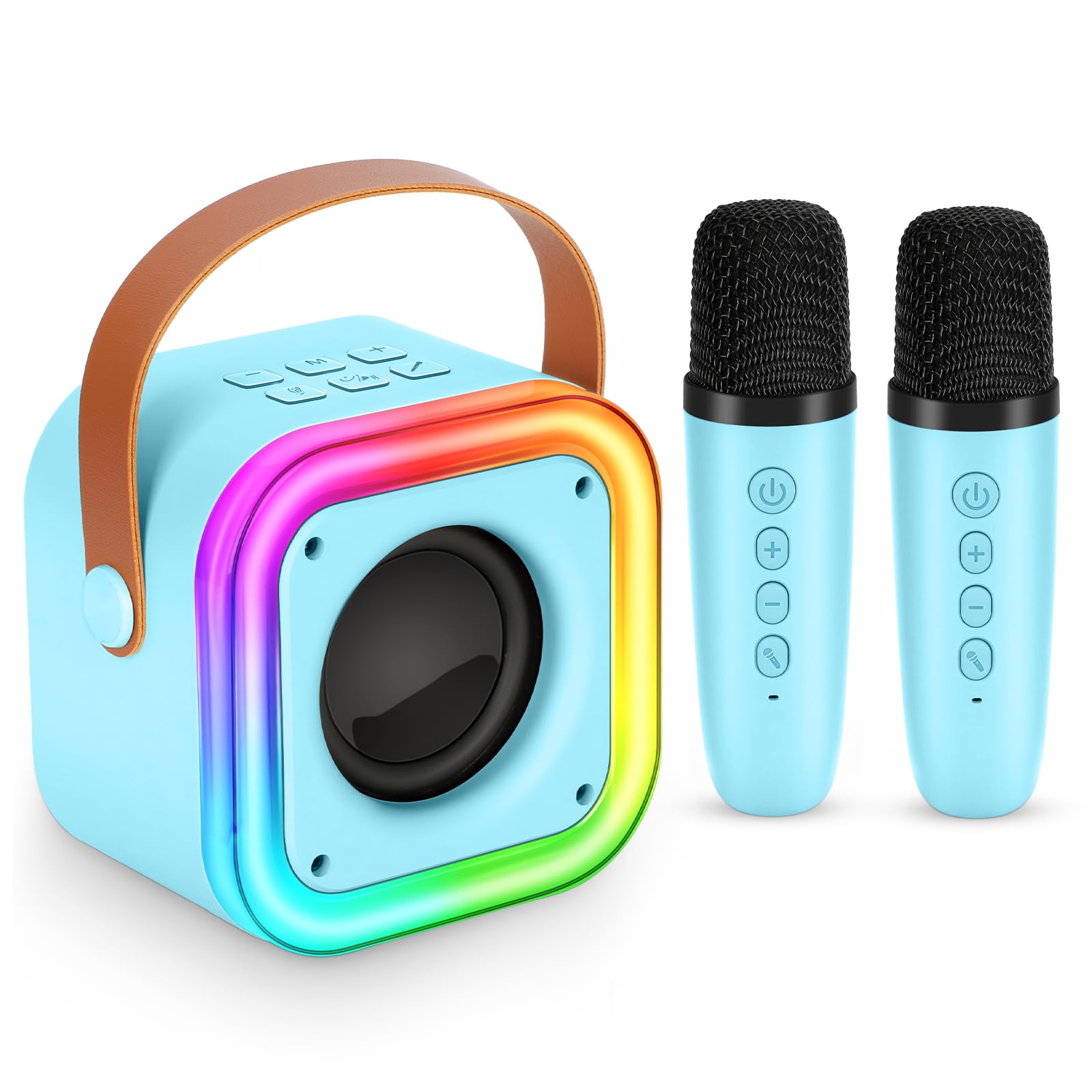Mini máquina de karaoke para niños, regalos de juguetes para niñas, micrófono inalámbrico de karaoke para niños de 4, 5, 6, 7, 8, 9, 10, 11 y 12 años, regalos de fiesta de Navidad (azul)