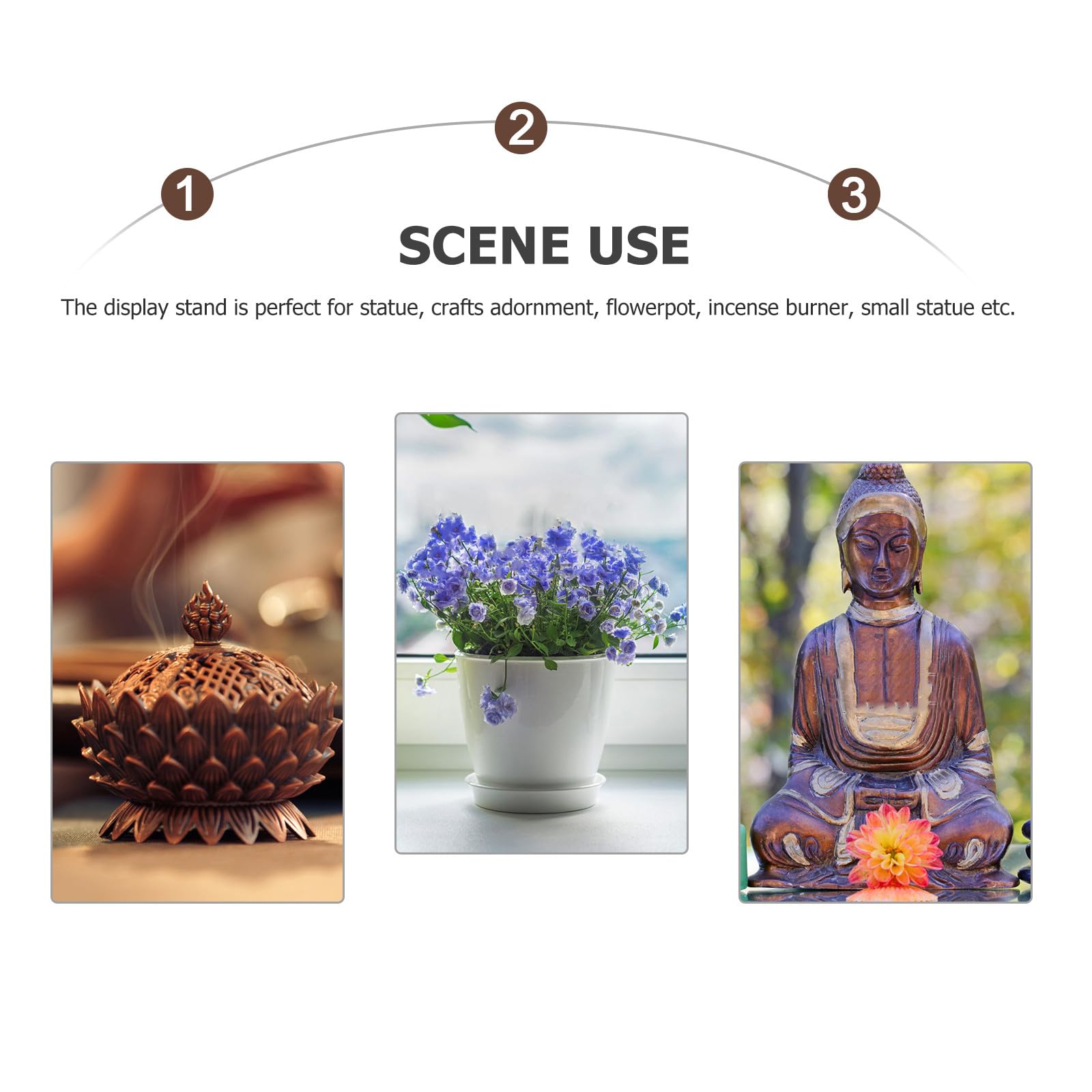 Support de Statue de Bouddha et Socle en Bois Épais, Présentoir Vintage pour Vase et Jardinière Extérieure, Rehausseur Artisanal pour Plantes Tombantes