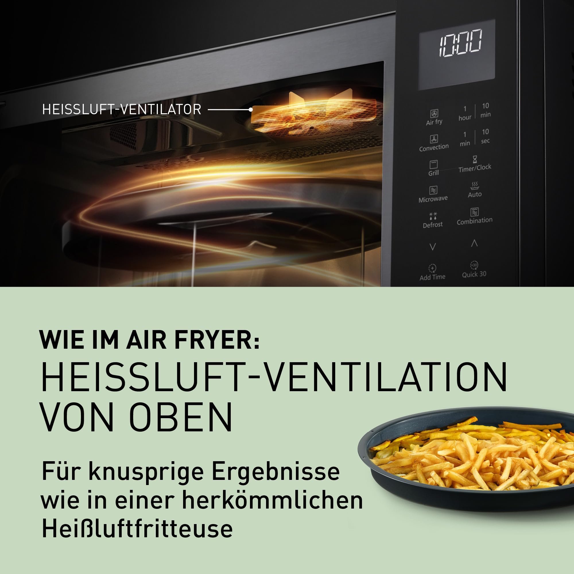Panasonic NN-CT56RBEPG 27L 4-in-1 Kombimikrowelle mit Airfryer, 1000W Inverter, Konvektion Grill, Schwarz
