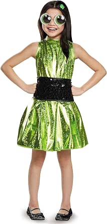 Disguise Costume Classico Da Buttercup (Superchicca) Per Ragazze – Abito, Molletta Con Teschio E Occhiali, Prodotto Ufficiale Powerpuff Girls