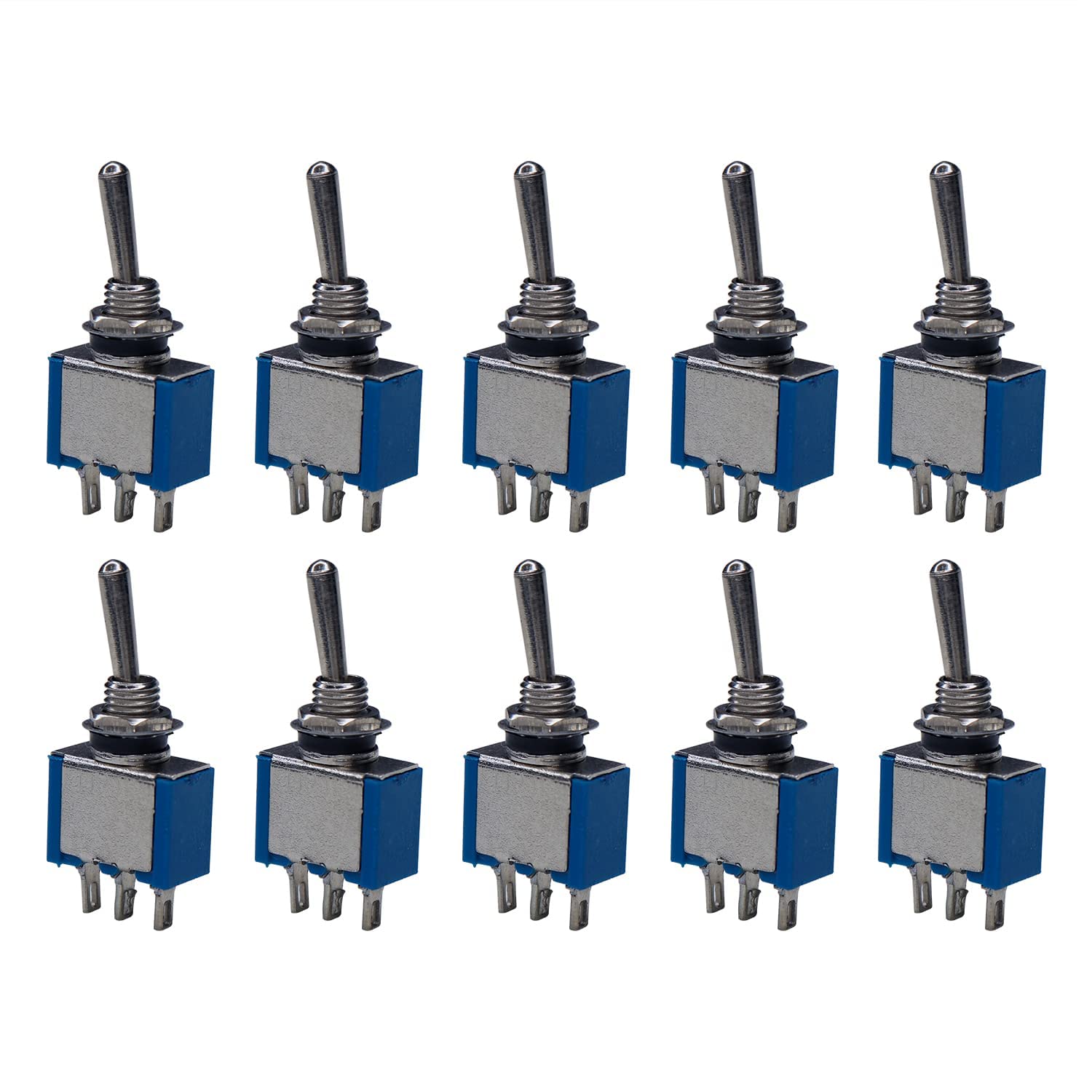 ILT Retail (10PCS) SPDT Mini Toggle Switch 3Pin 2 Position ON/ON