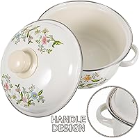 Vista 3 de Juego de 3 piezas de olla esmaltada para caldo, olla de esmalte para salsa pequeña, cacerola para estofado, cacerola de sopa, cacerola de cocina