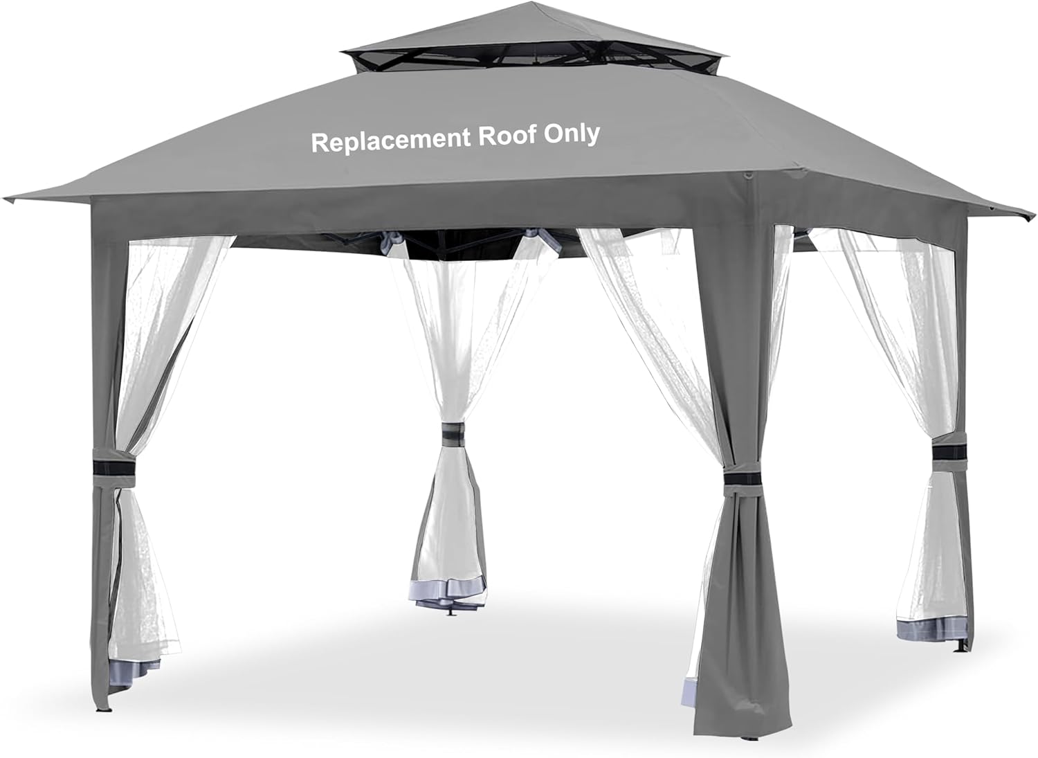 Gray Gazebo Cover Compatible with COOS Bay 11x11,Compatible with CoolSpot 11'x11', Compatible with Eagle Peak 11x11ft,Compatible with Joyside 11x11FT