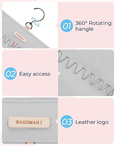 Miniatura 60 de BAGSMART Organizador de collares colgantes, rollo de almacenamiento con ganchos de metal, organizador de joyas de doble cara para collares, pulseras