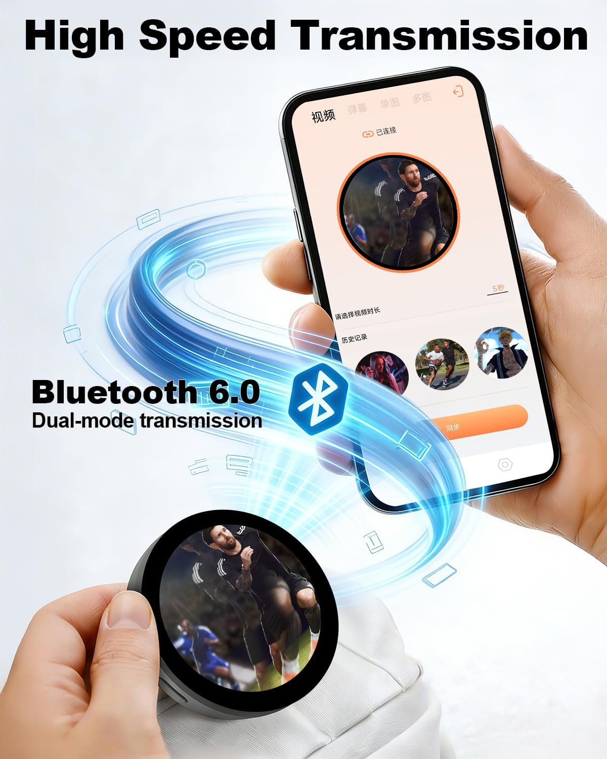 Anime Digital Badge Pin, Smart E-Badge with 1.7-inch HD Pixel Screen, Bluetooth-Enabled, Customizable GIFs & Images, Lightweight Cyberpin for Anime Fans